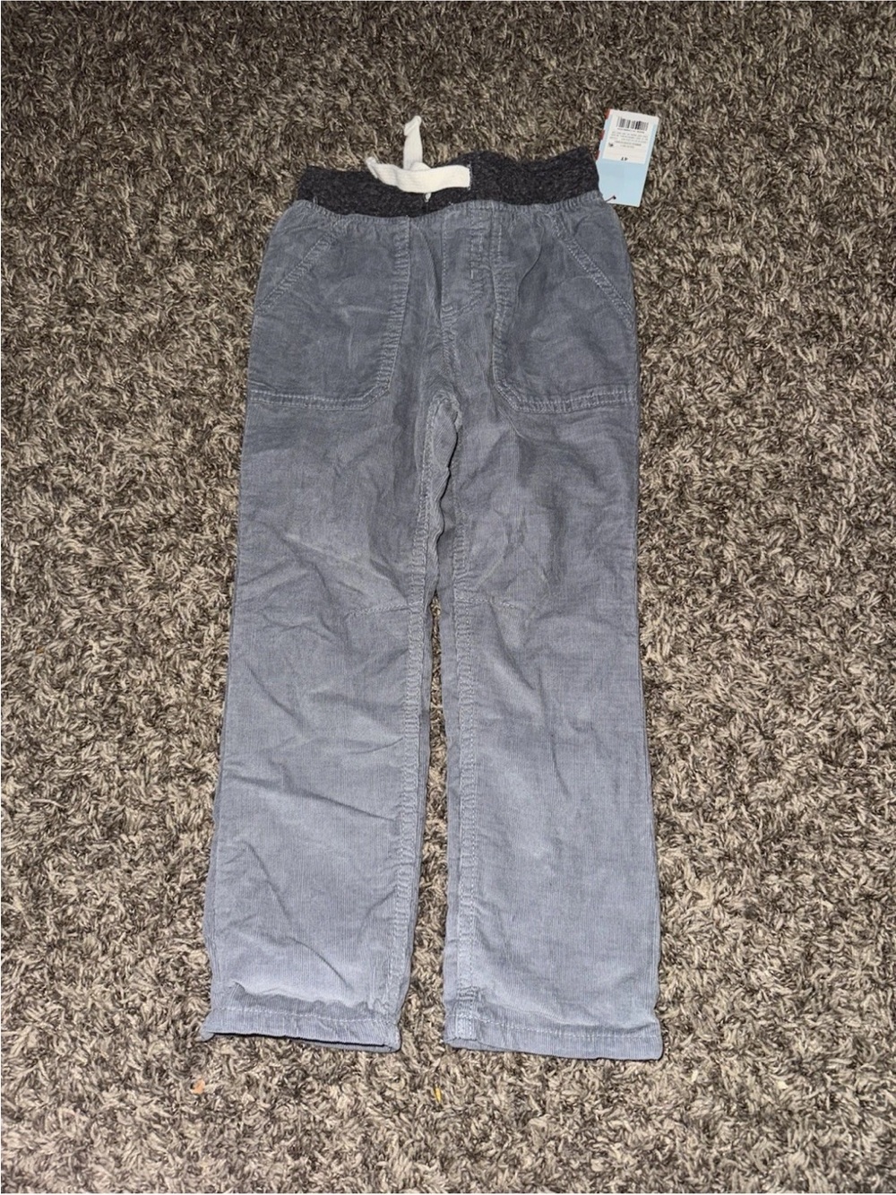 NWT Boys 4T Cat & Jack Gray Corduroy Skinny Pants Elastic Waist Causal - Picture 1 of 5